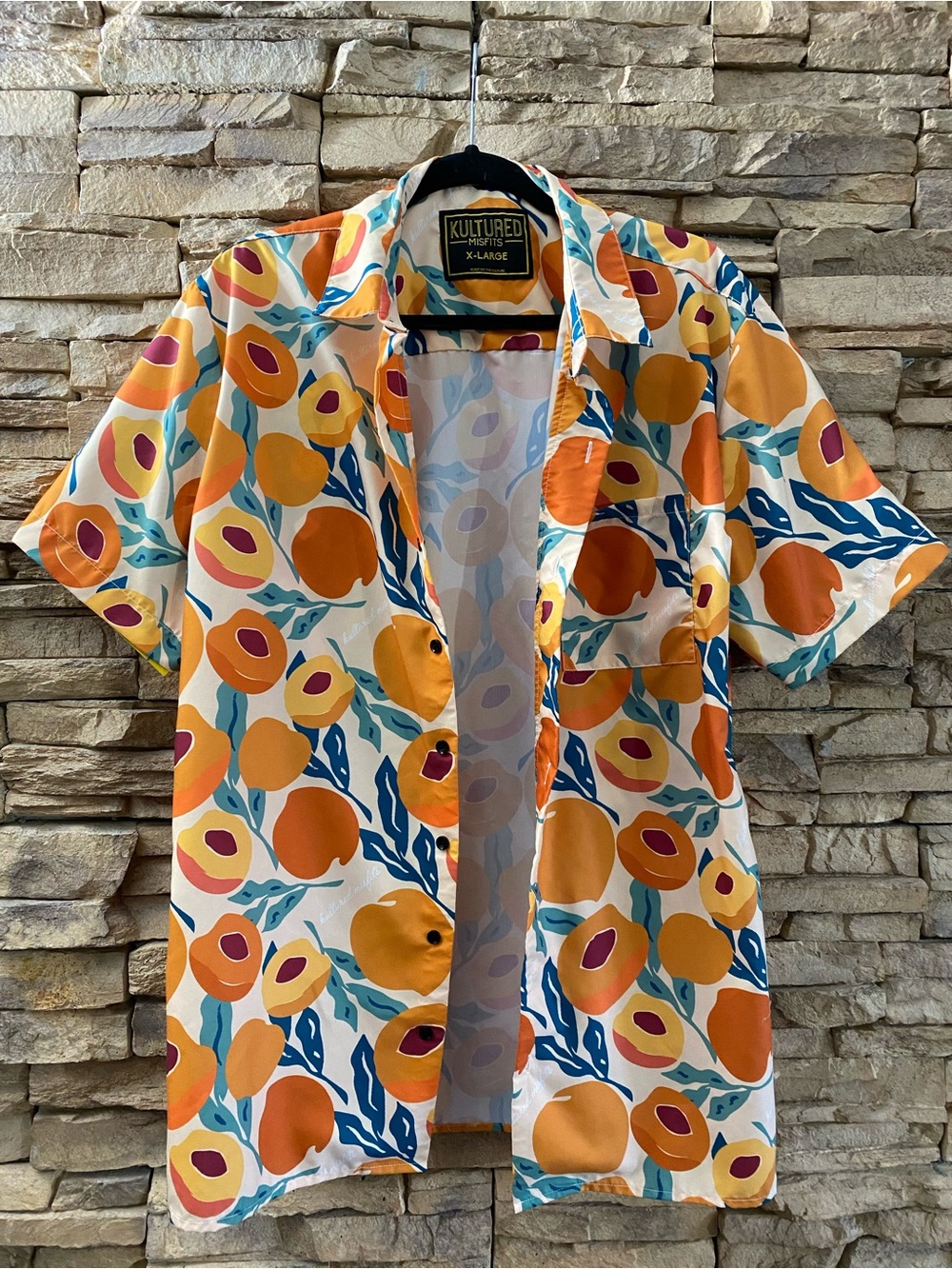 Kultured Misfits Fruit Print Button Down Artistic Size XL